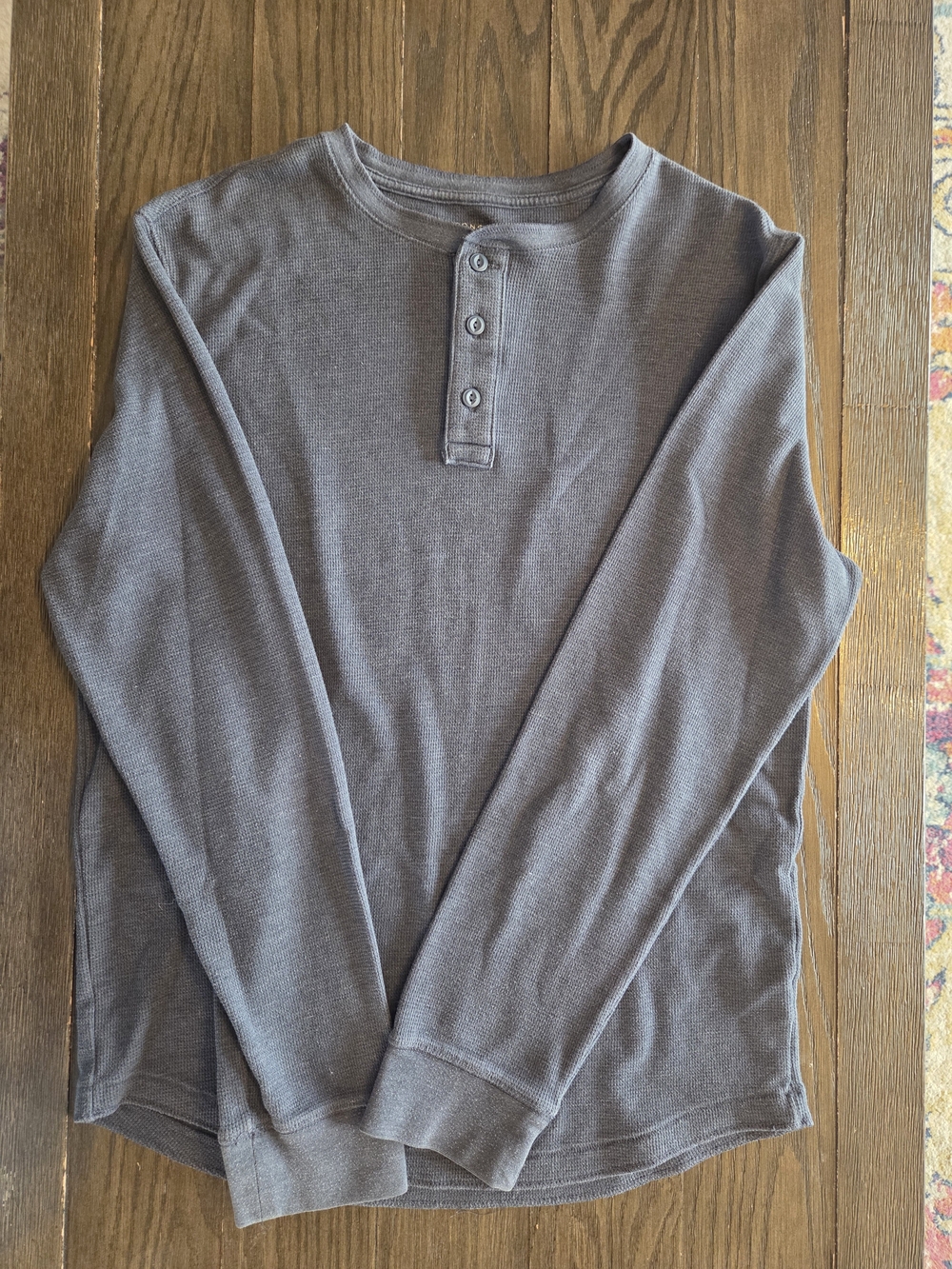 Sonoma Men's Long Sleeve Thermal Henley - Slate Blue